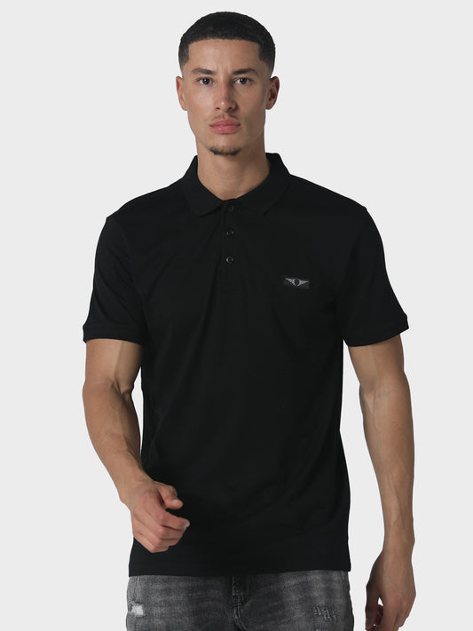 Aired Black Polo Shirt