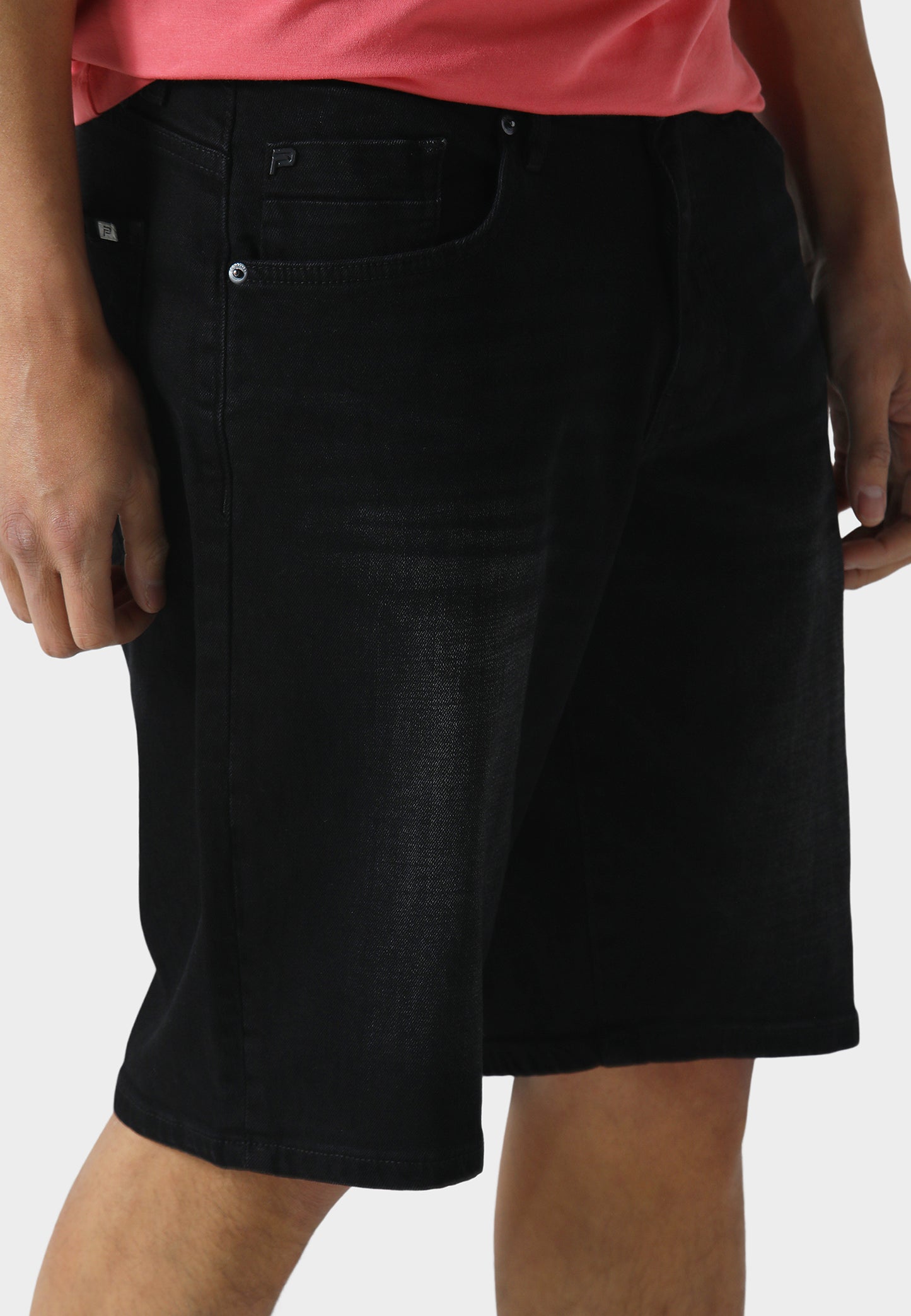 Wolf Black Wash Denim Shorts