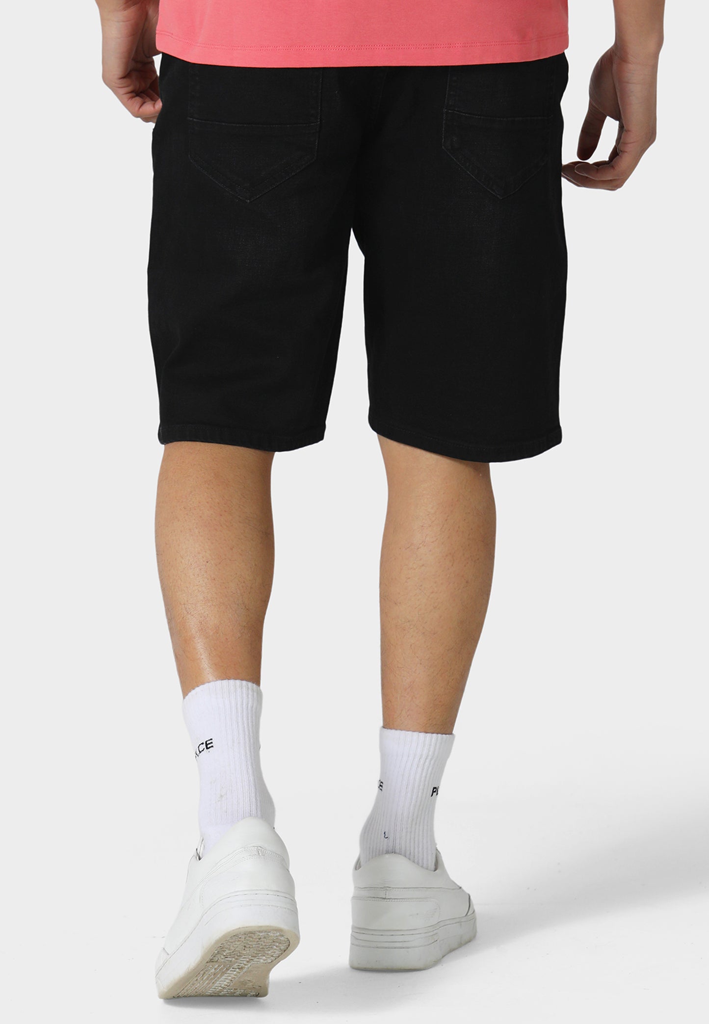 Wolf Black Wash Denim Shorts