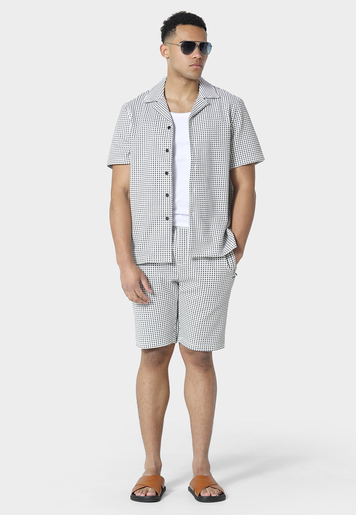 Ashwa Cool Grey Jog Shorts