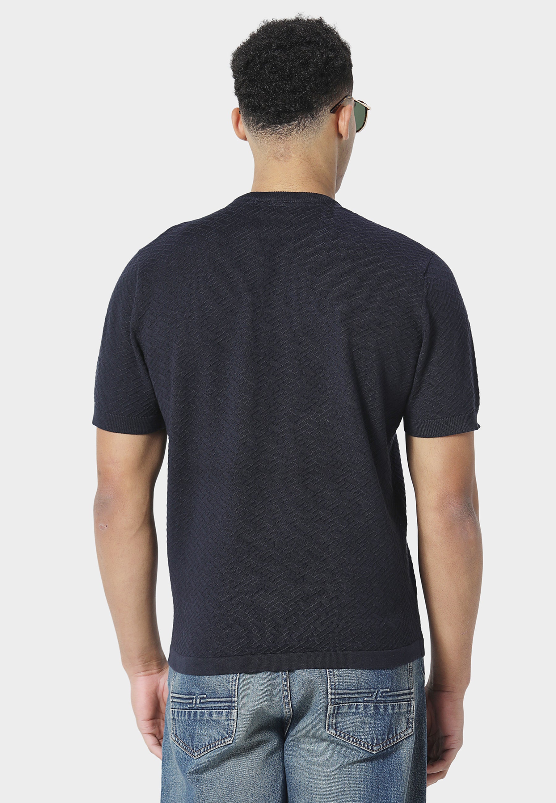 Burna True Navy Knitted T-Shirt