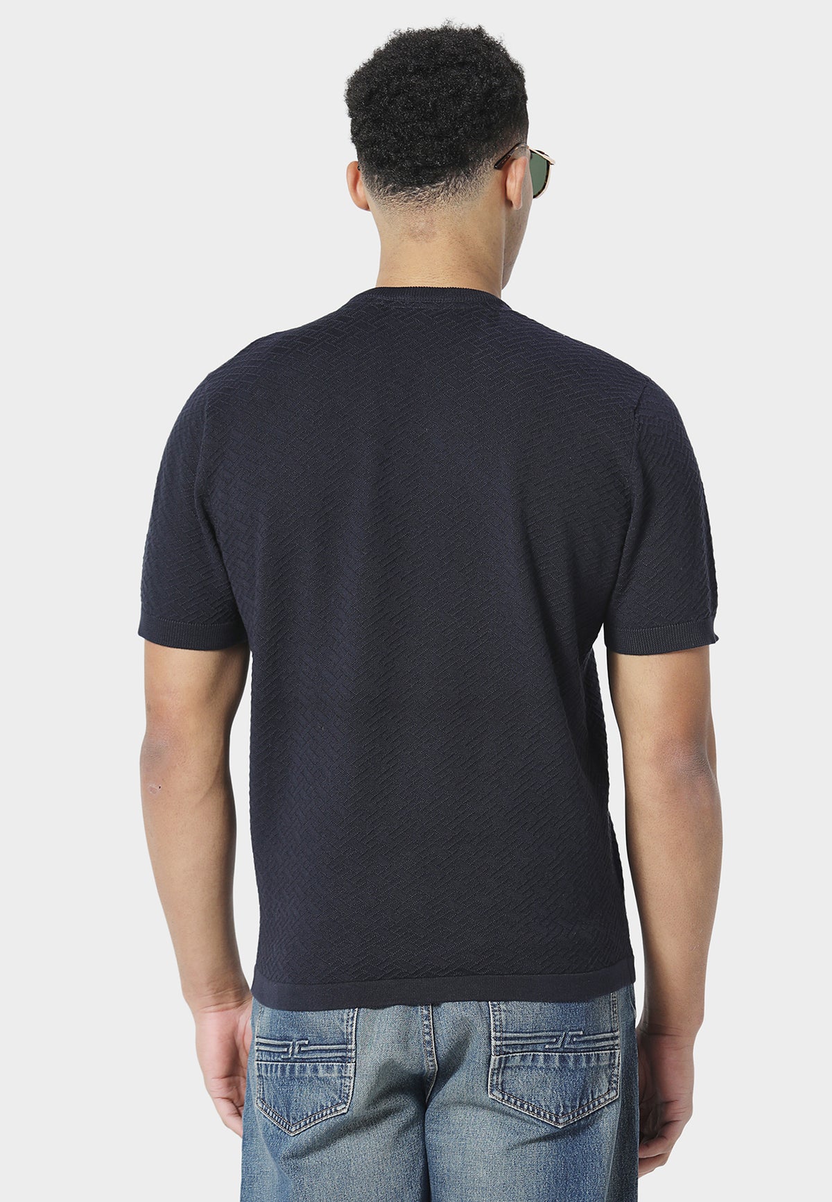 Burna True Navy Knitted T-Shirt