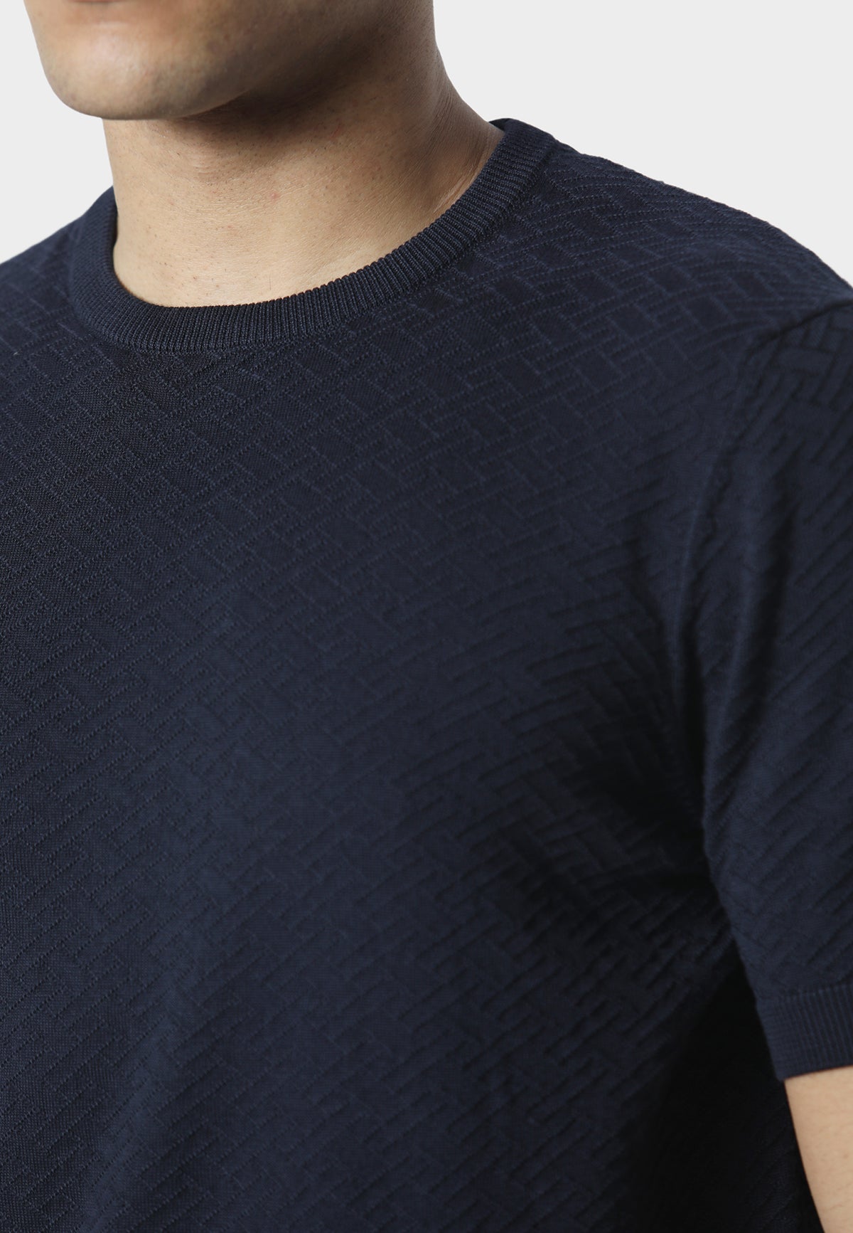 Burna True Navy Knitted T-Shirt