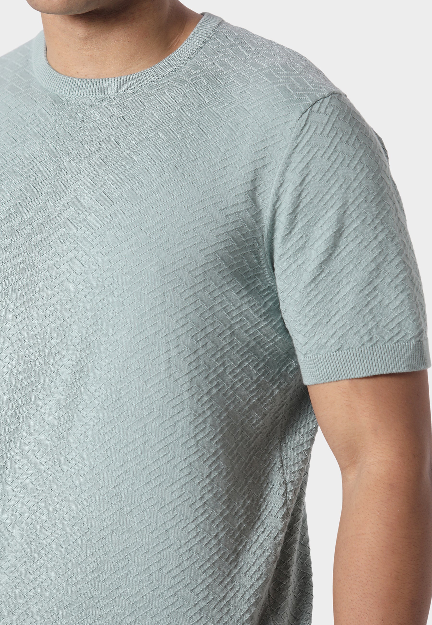 Burna Pale Aqua Knitted T-Shirt