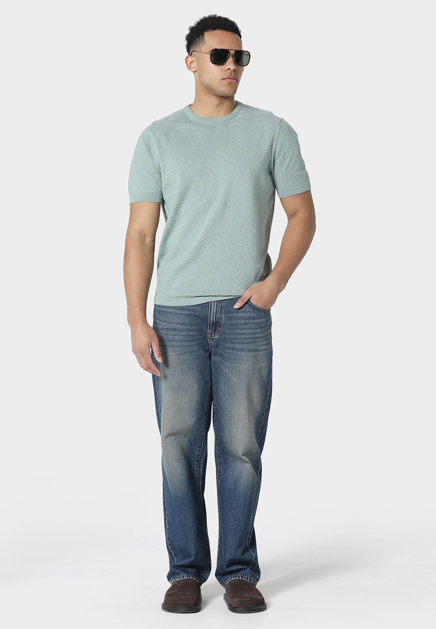 Burna Pale Aqua Knitted T-Shirt