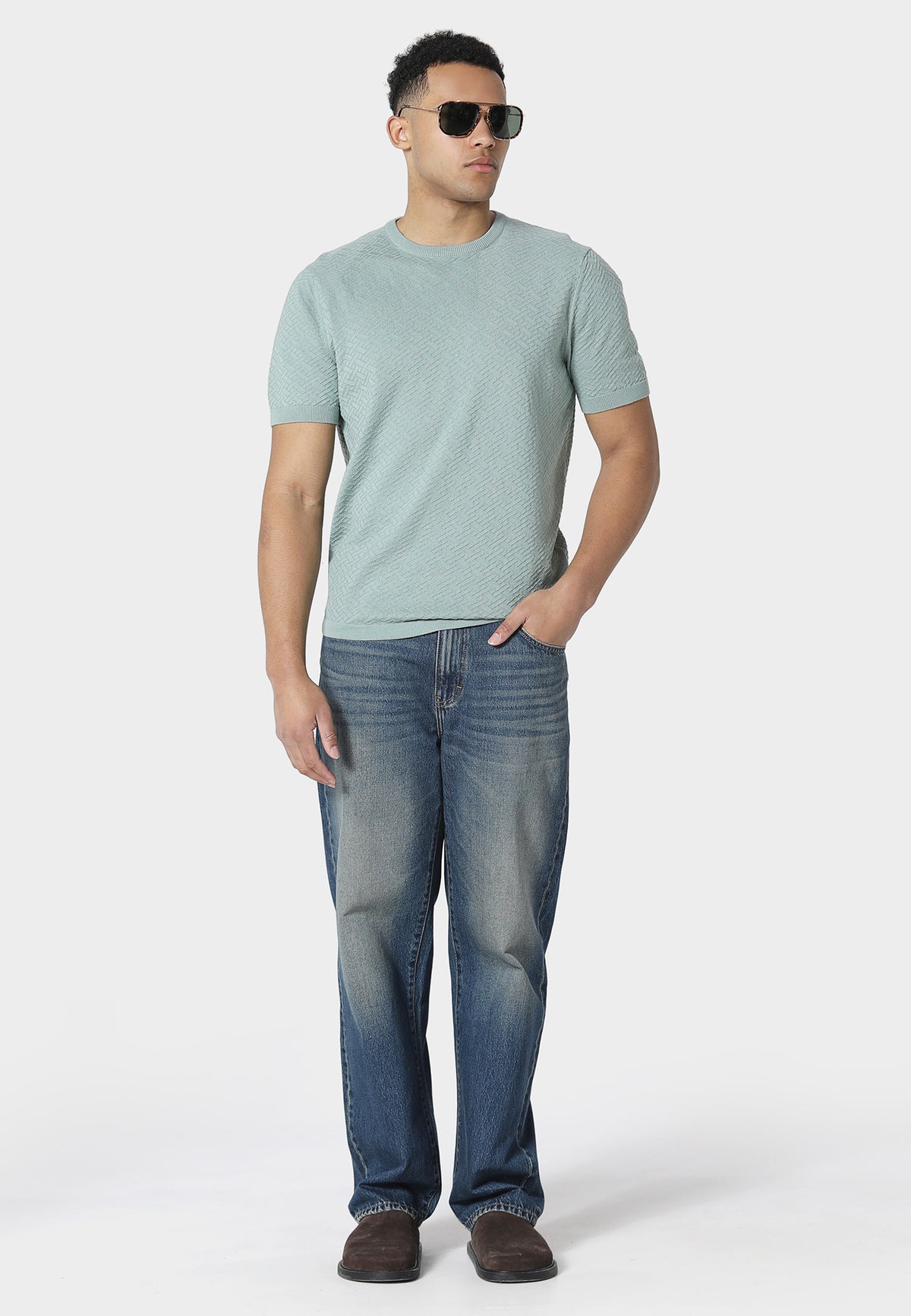 Burna Pale Aqua Knitted T-Shirt