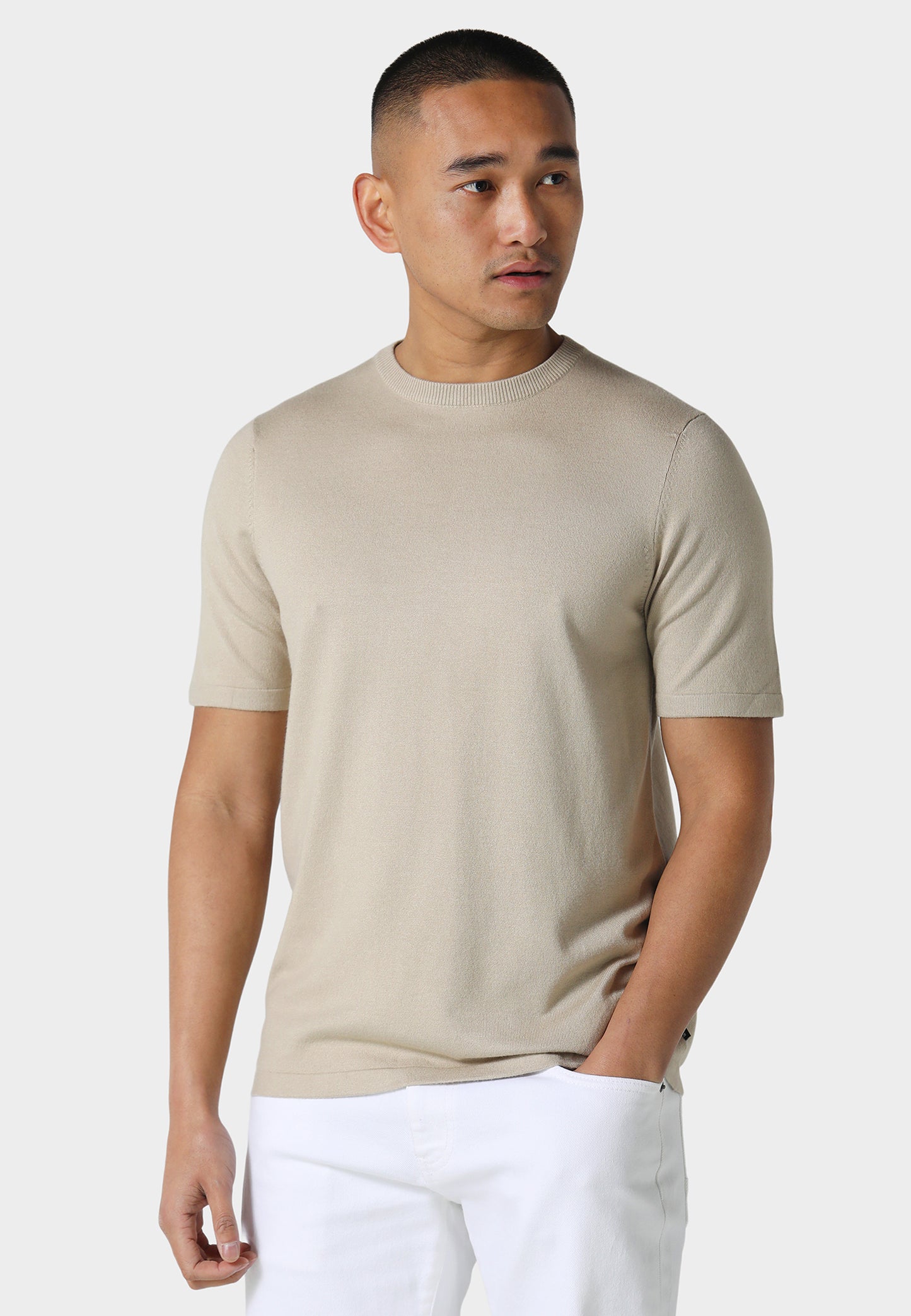 Filler Pastel Camel Knitted T-Shirt