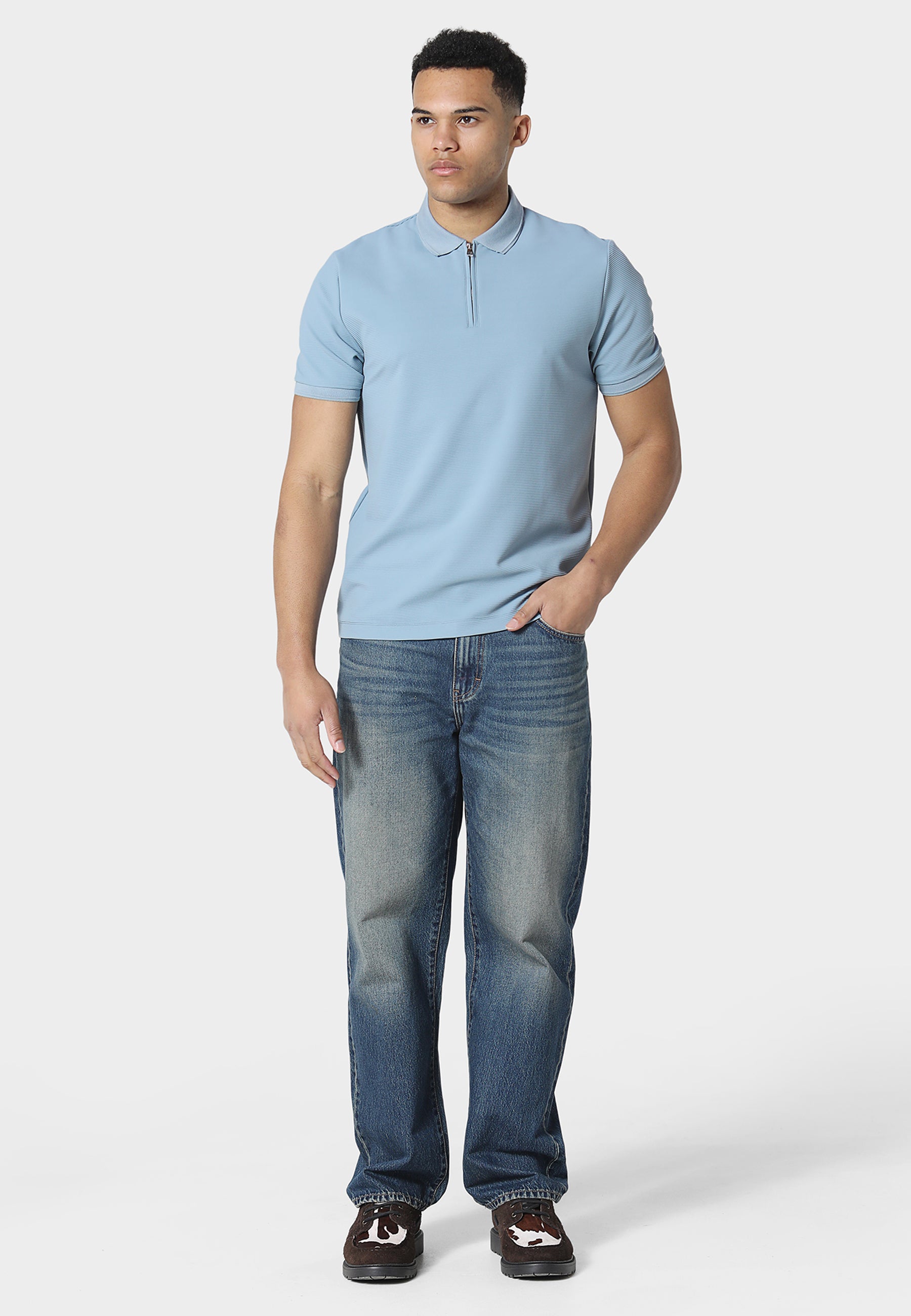 Glace Soft Chambray Polo Shirt
