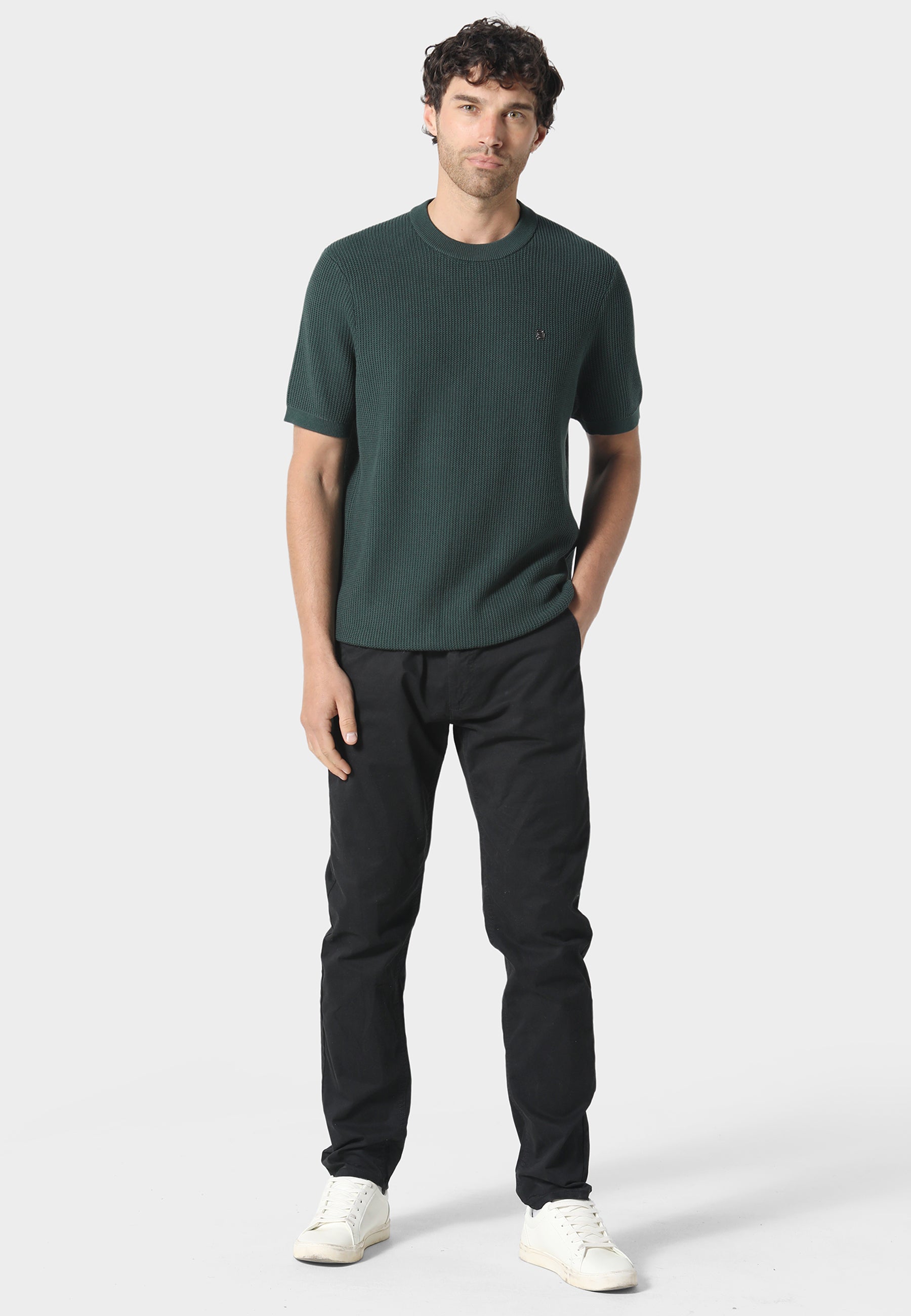 Kingsbury Forest Green Knitted T-Shirt