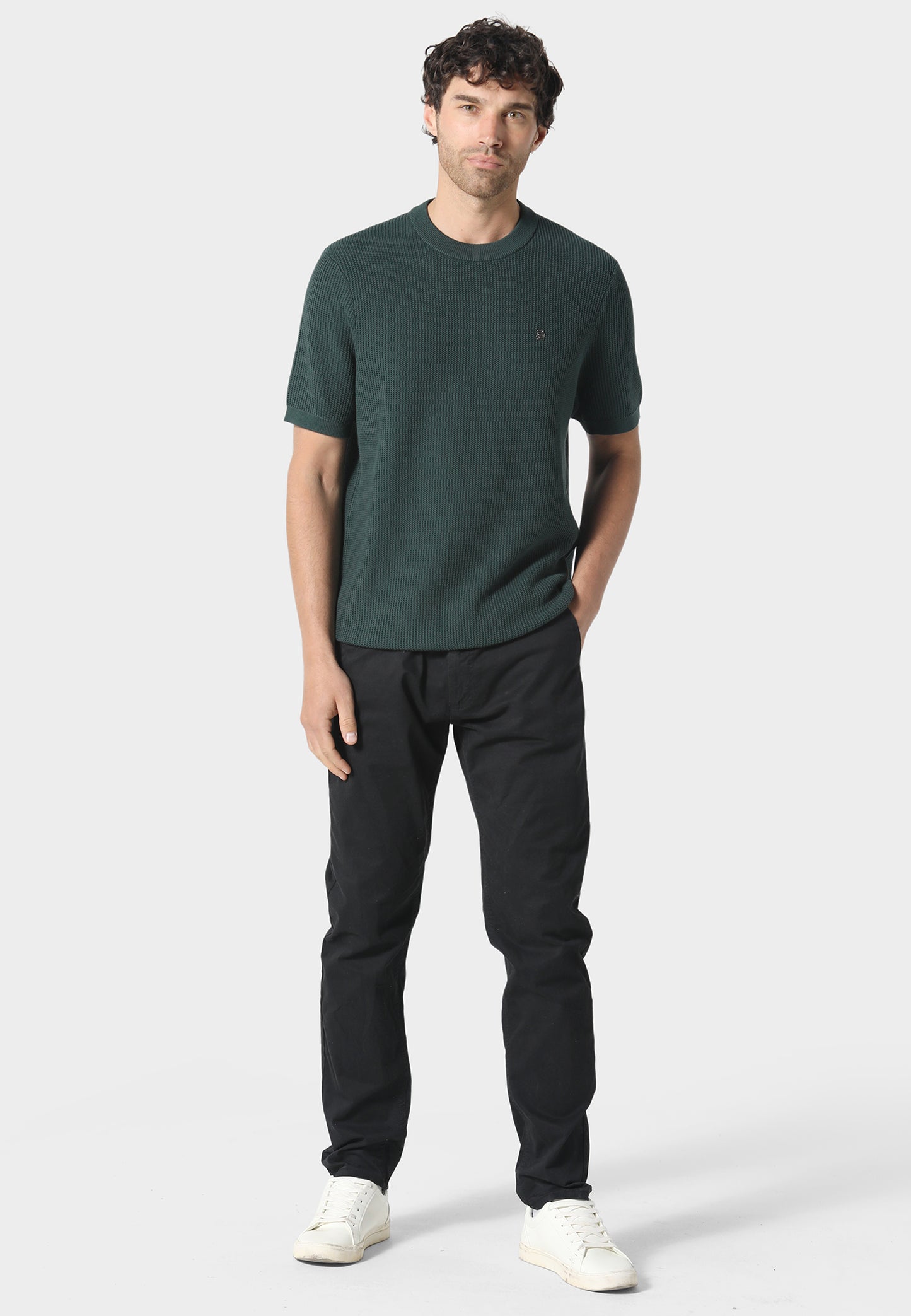 Kingsbury Forest Green Knitted T-Shirt