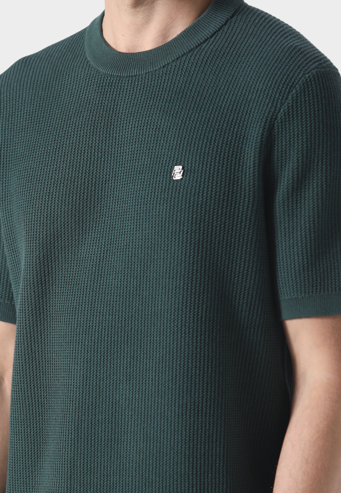 Kingsbury Forest Green Knitted T-Shirt