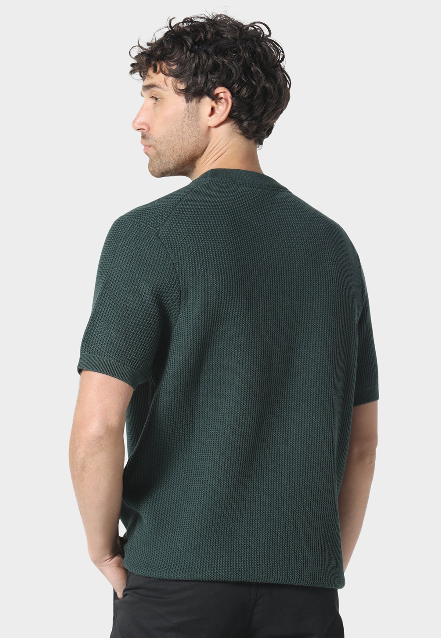 Kingsbury Forest Green Knitted T-Shirt