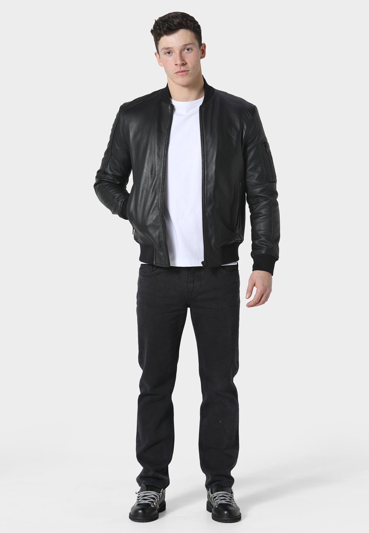 Lopen Black Leather Jacket