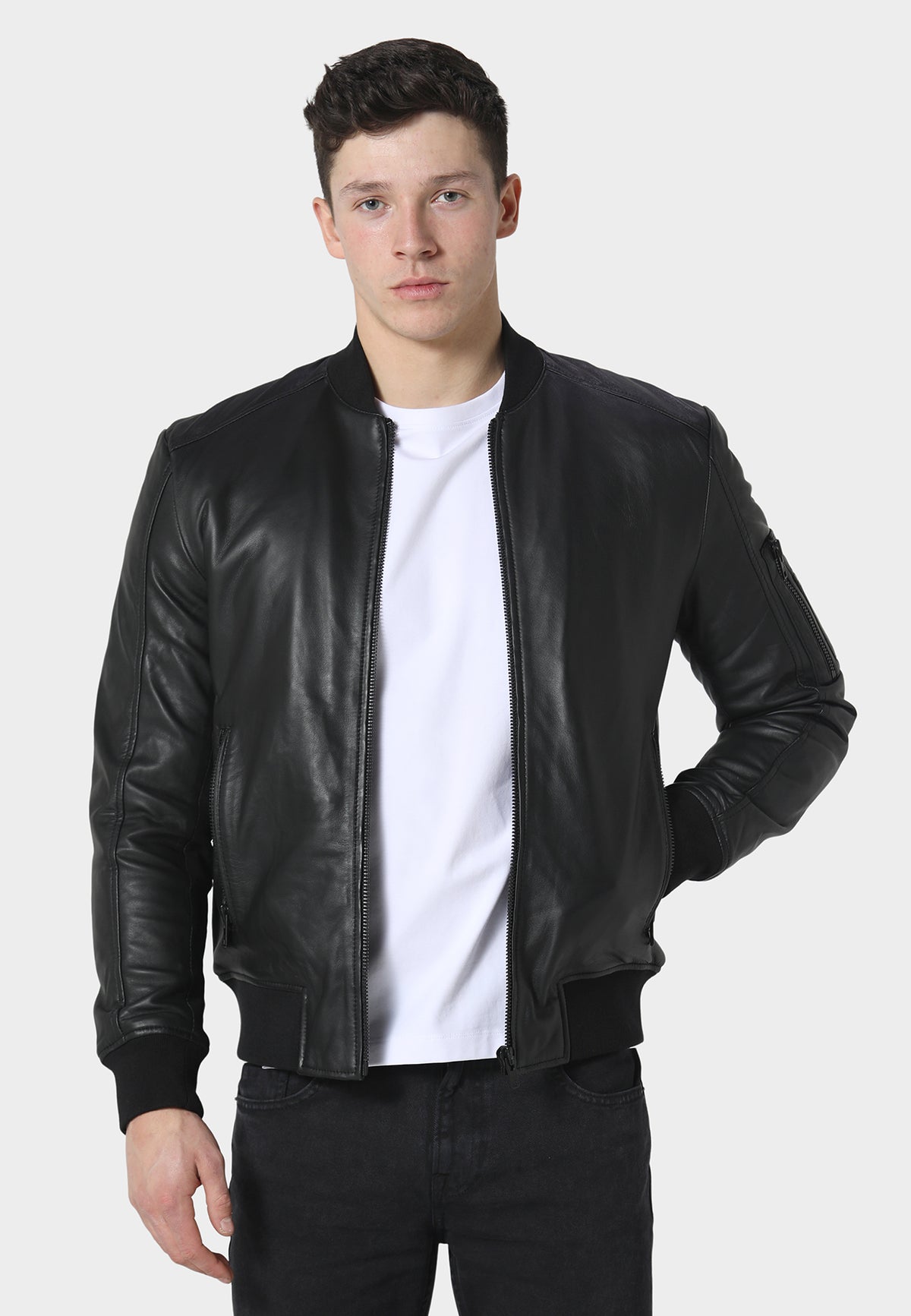 Lopen Black Leather Jacket