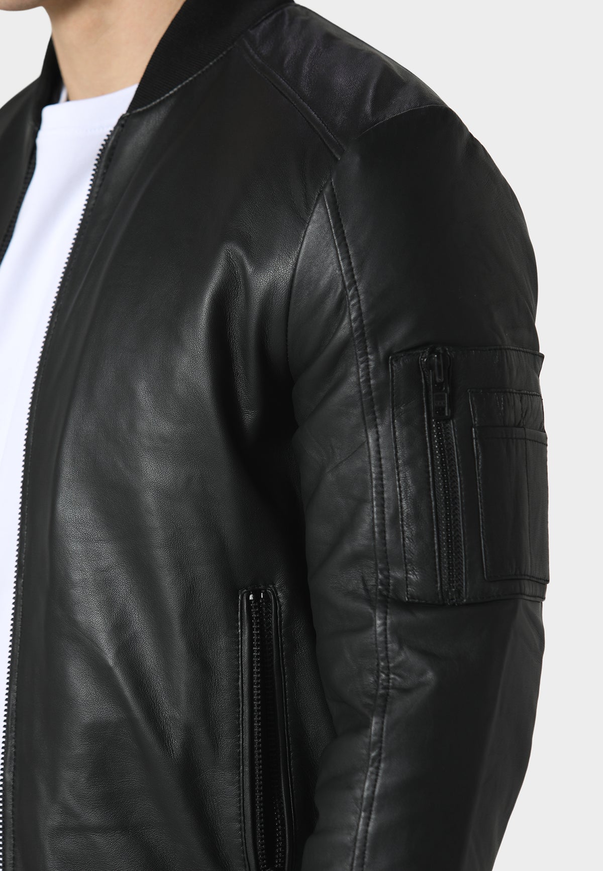 Lopen Black Leather Jacket