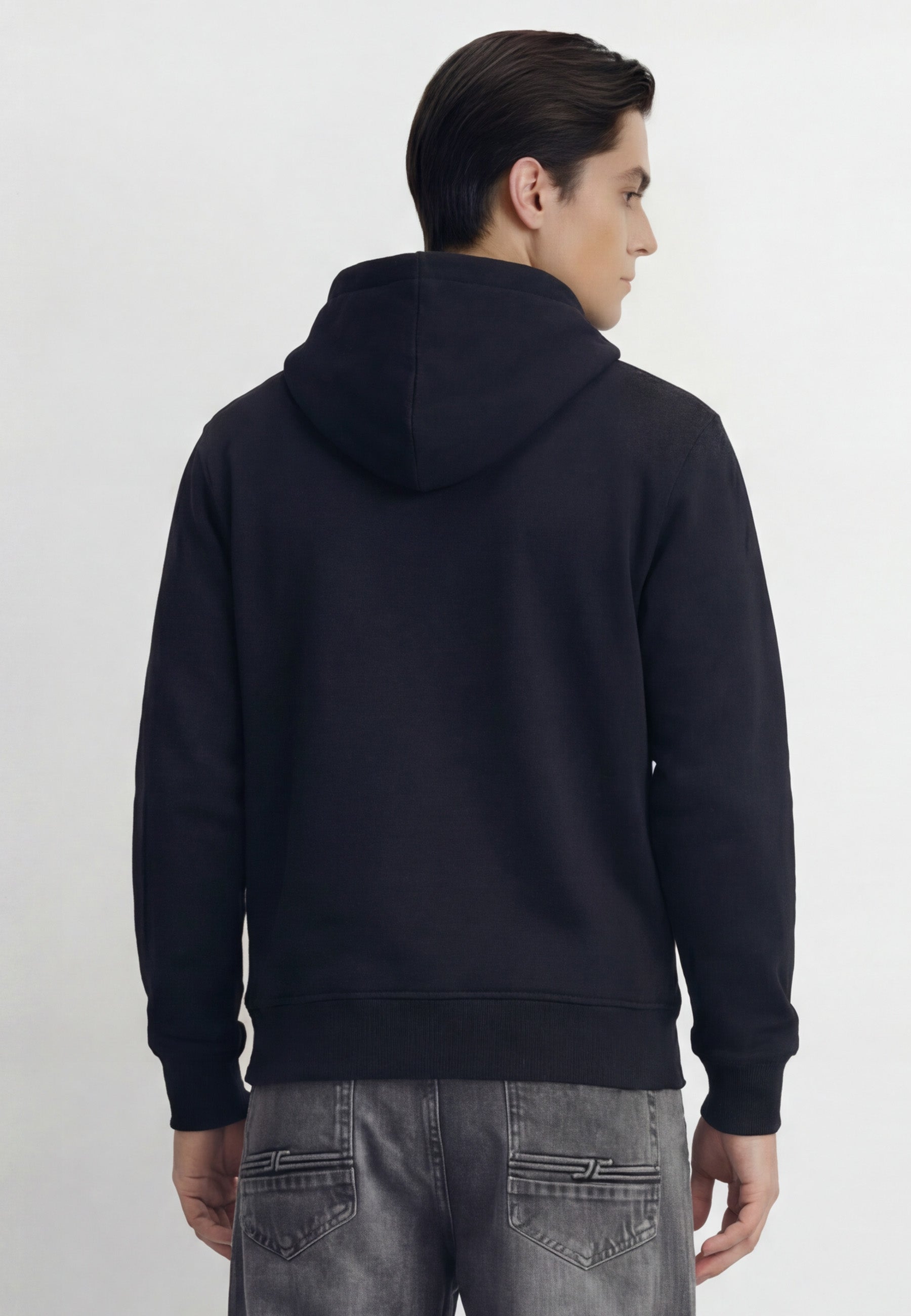 Meral Jet Black Zip Hoodie