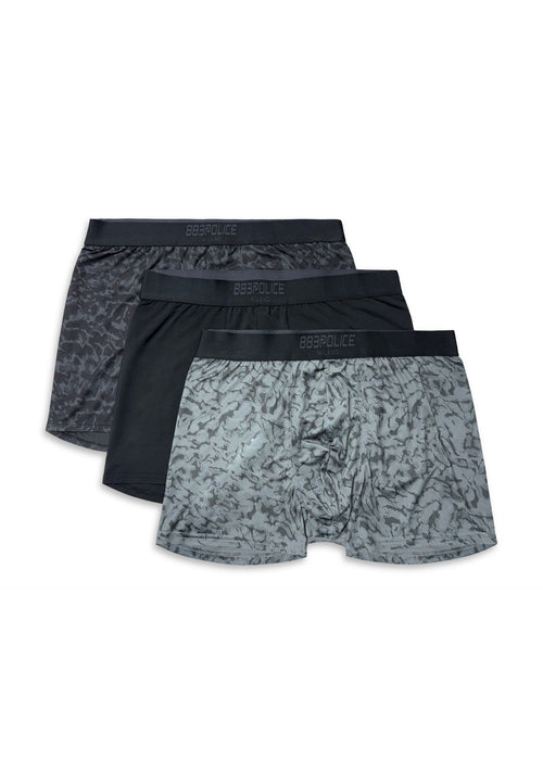 Nuvell 3 Pack Boxers Jet Black/Jet Black/Charcoal