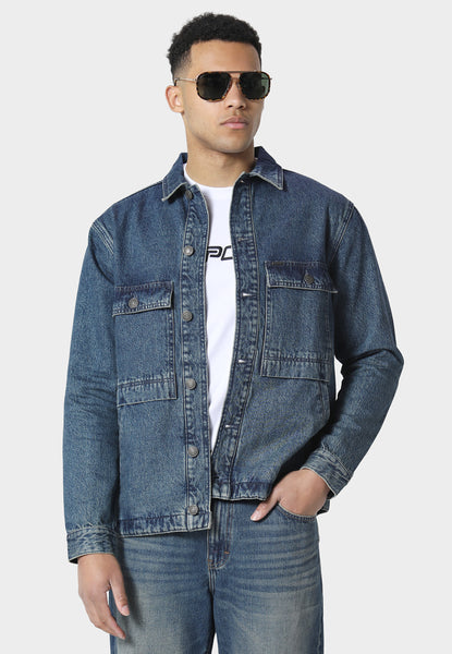 Bluesuède denim jacket Buy Mid Blue Fitted Denim Jacket from Next Romania