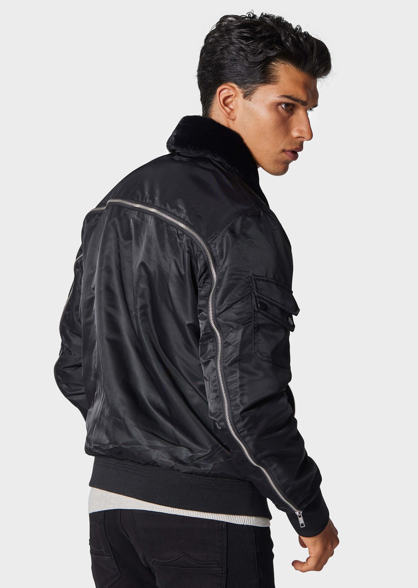 Strutt Black Bomber Jacket