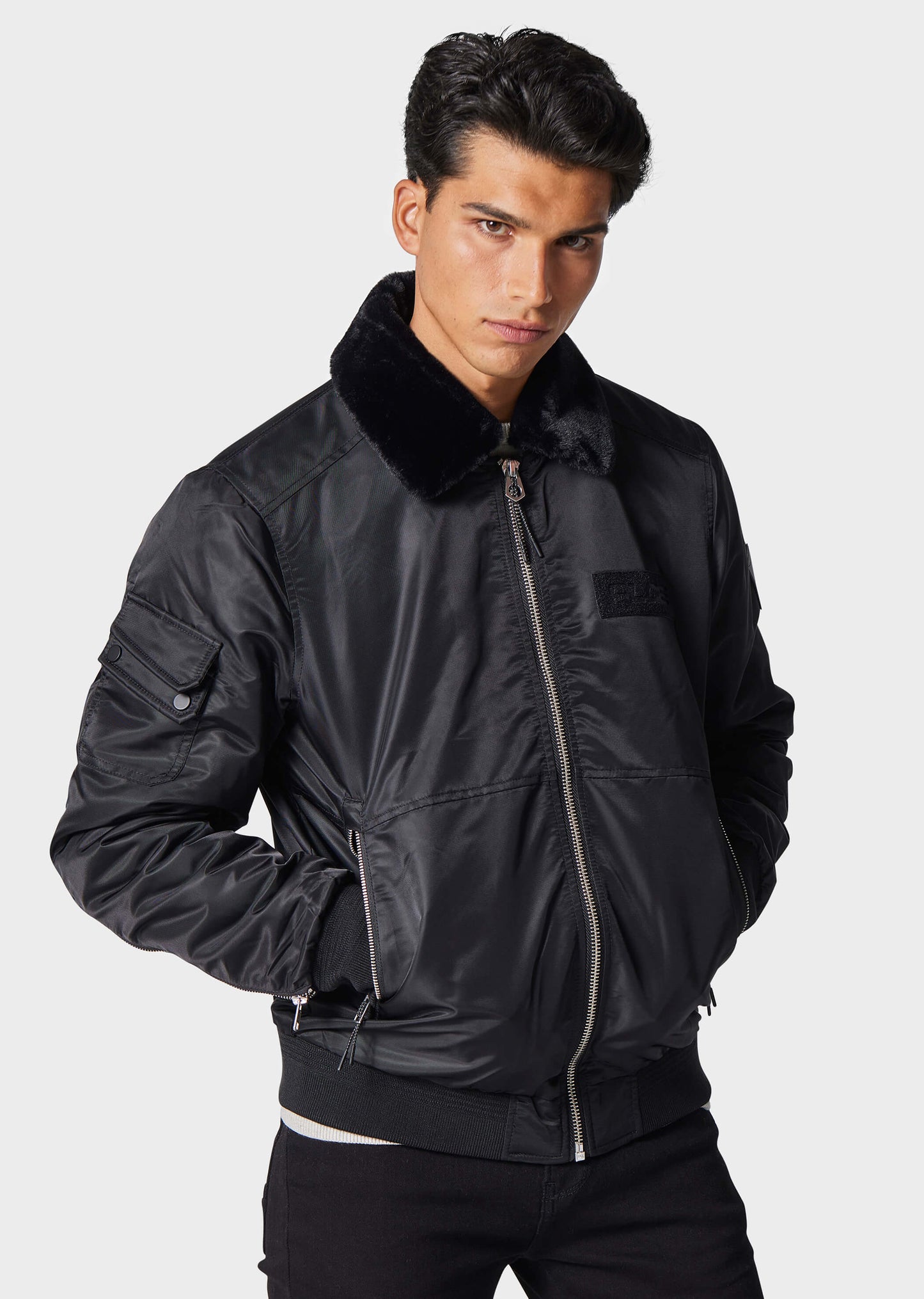 Strutt Black Bomber Jacket