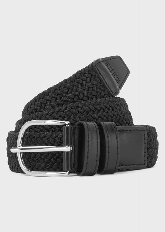 Evrac Black Knitted Woven Belts