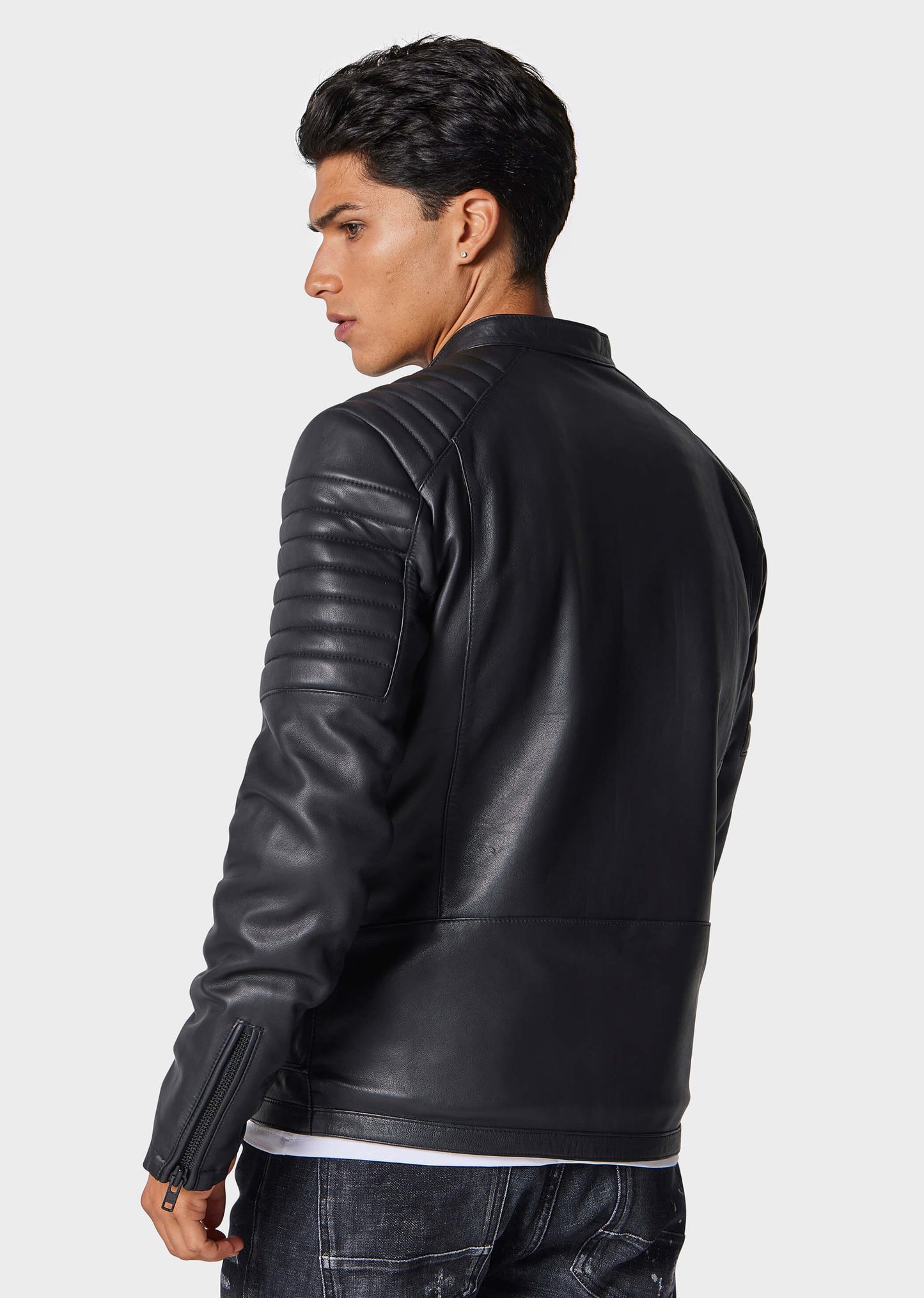 Tracks Black Leather Jacket