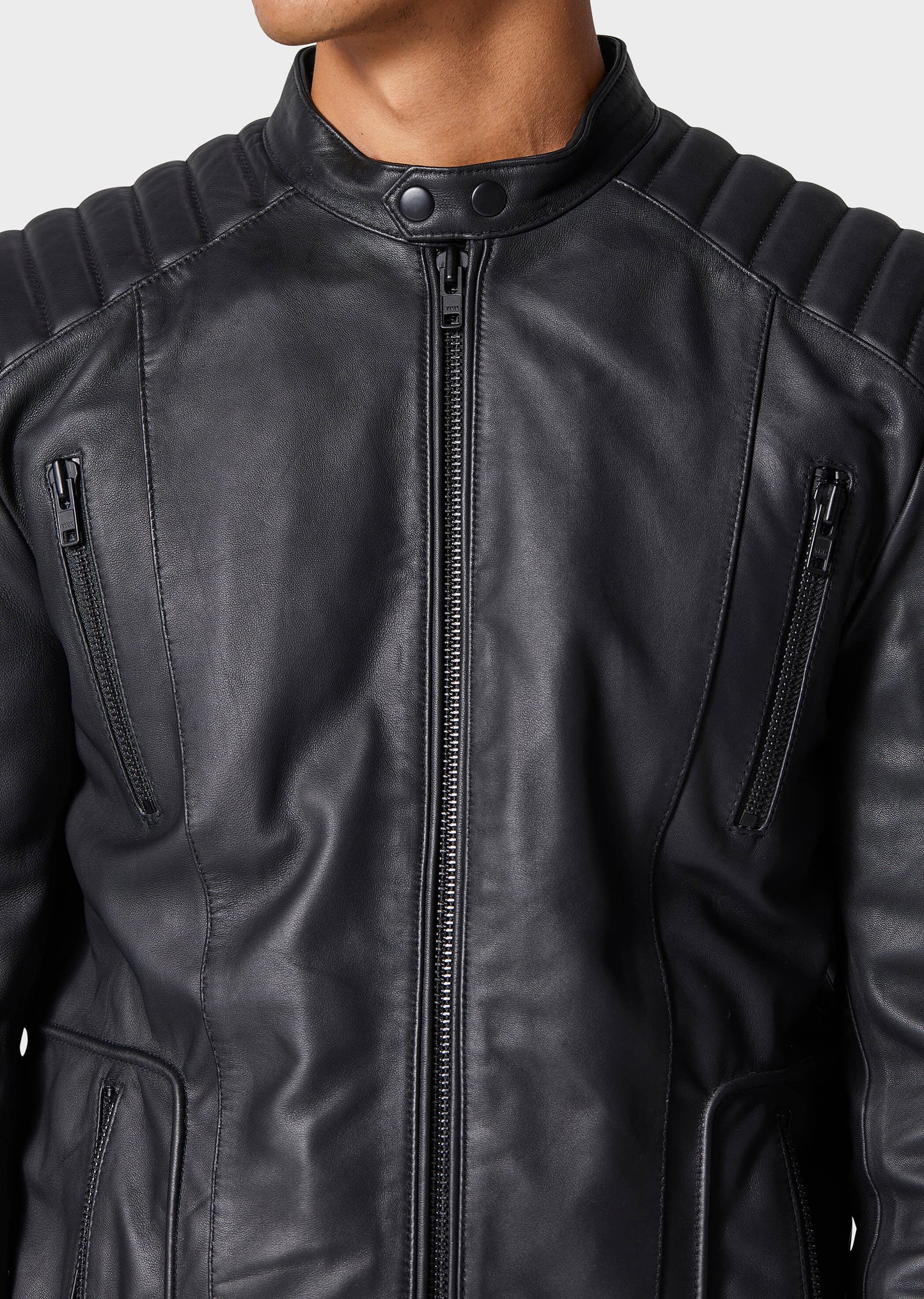 Tracks Black Leather Jacket