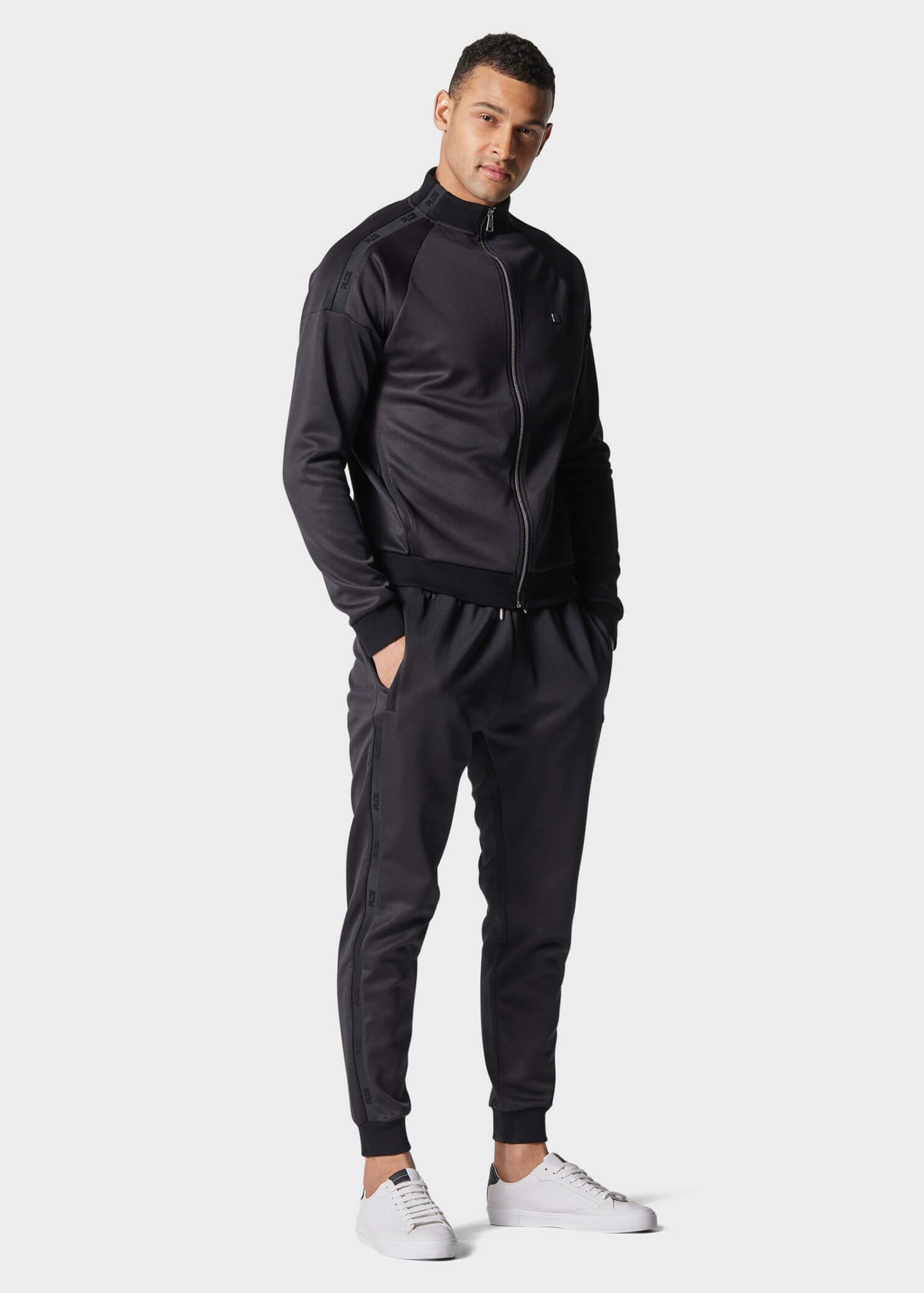 Sacra Black Zip-Up Sweatshirt
