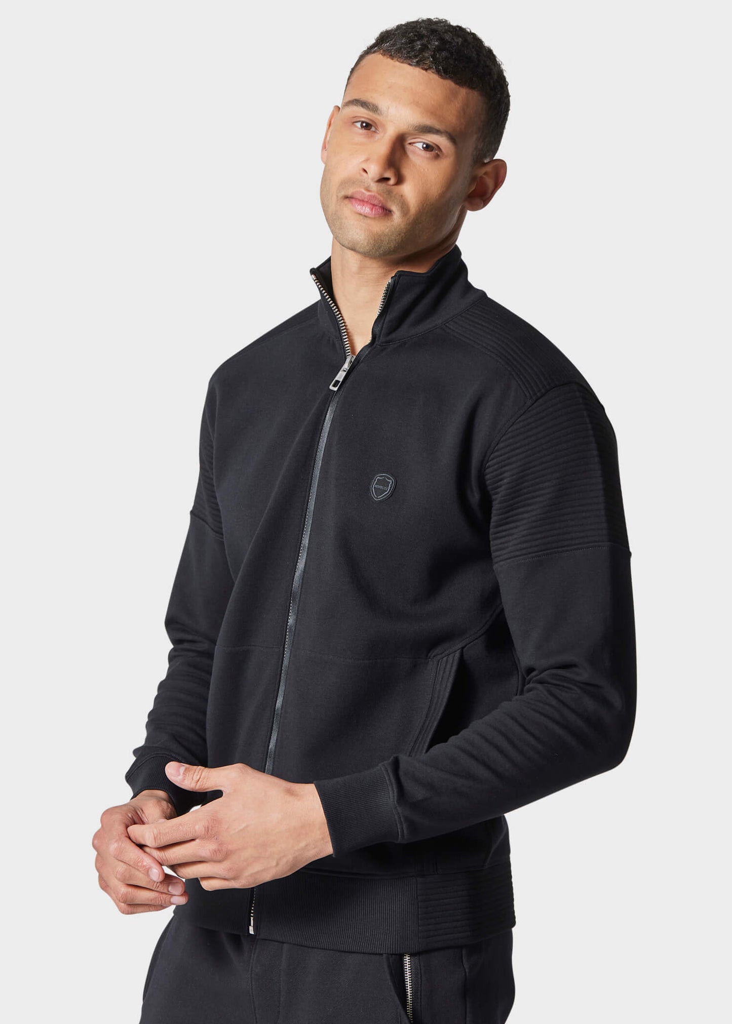 Stretta Black Zip-Up Sweatshirt