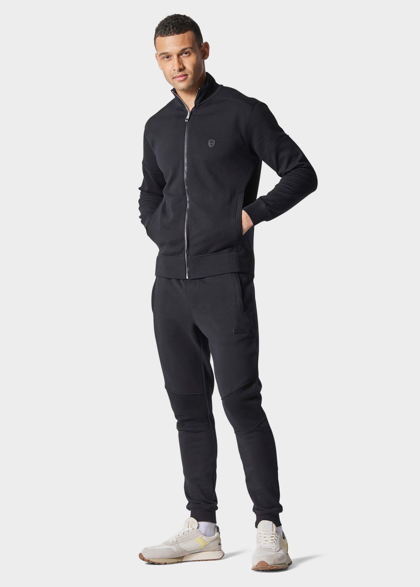 Stretta Black Zip-Up Sweatshirt