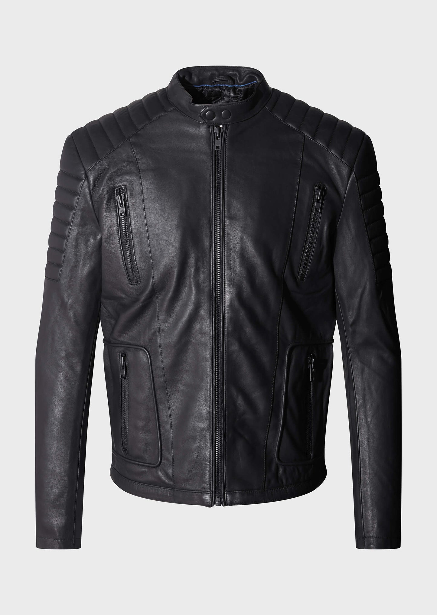 Police Tracks Black Men's Leather Jacket | 883 Police